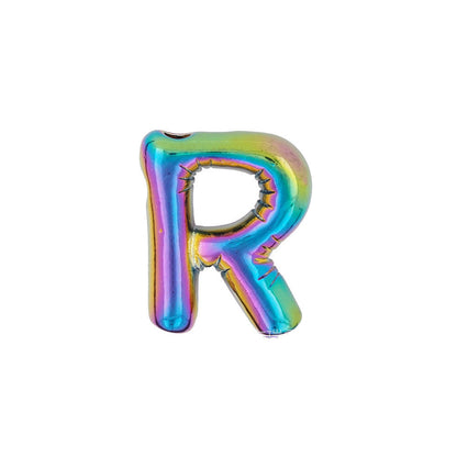 Colorful Balloon Letter Rainbow Couple Necklace Copper Pendant Accessories