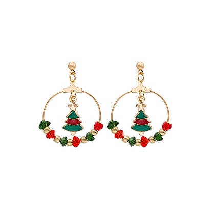 Cartoon Christmas Series Earrings Santa Gifts