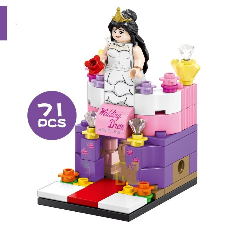 Building Blocks Mini Street View City Small House Mall Bridal Shop Girl Piecing