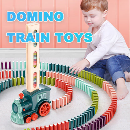 Domino Train Toys Baby Toys Car Puzzle Automatic Release Licensing Electric Building Blocks Train Toy - Here2Save