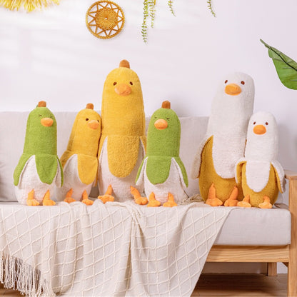 Cartoon Fruit Banana Avocado Big White Goose Doll Toy