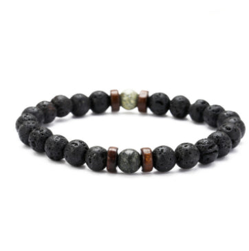 Personality Men's Black Volcanic Stone Bracelet - Here2Save