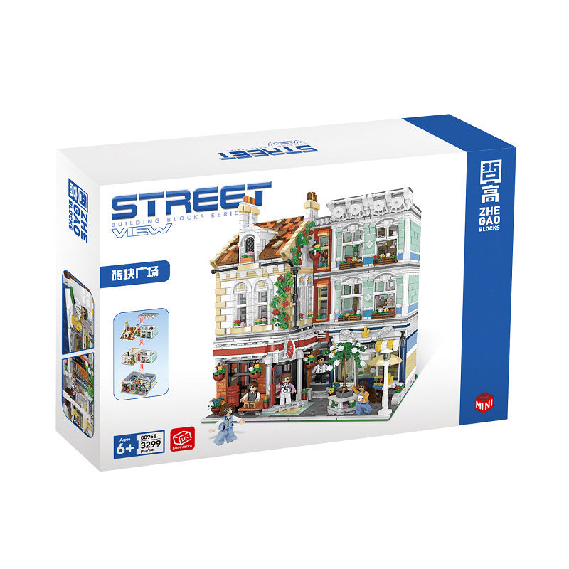 City Street View Cuba Hotel Micro Particle Building Block Combination Toy