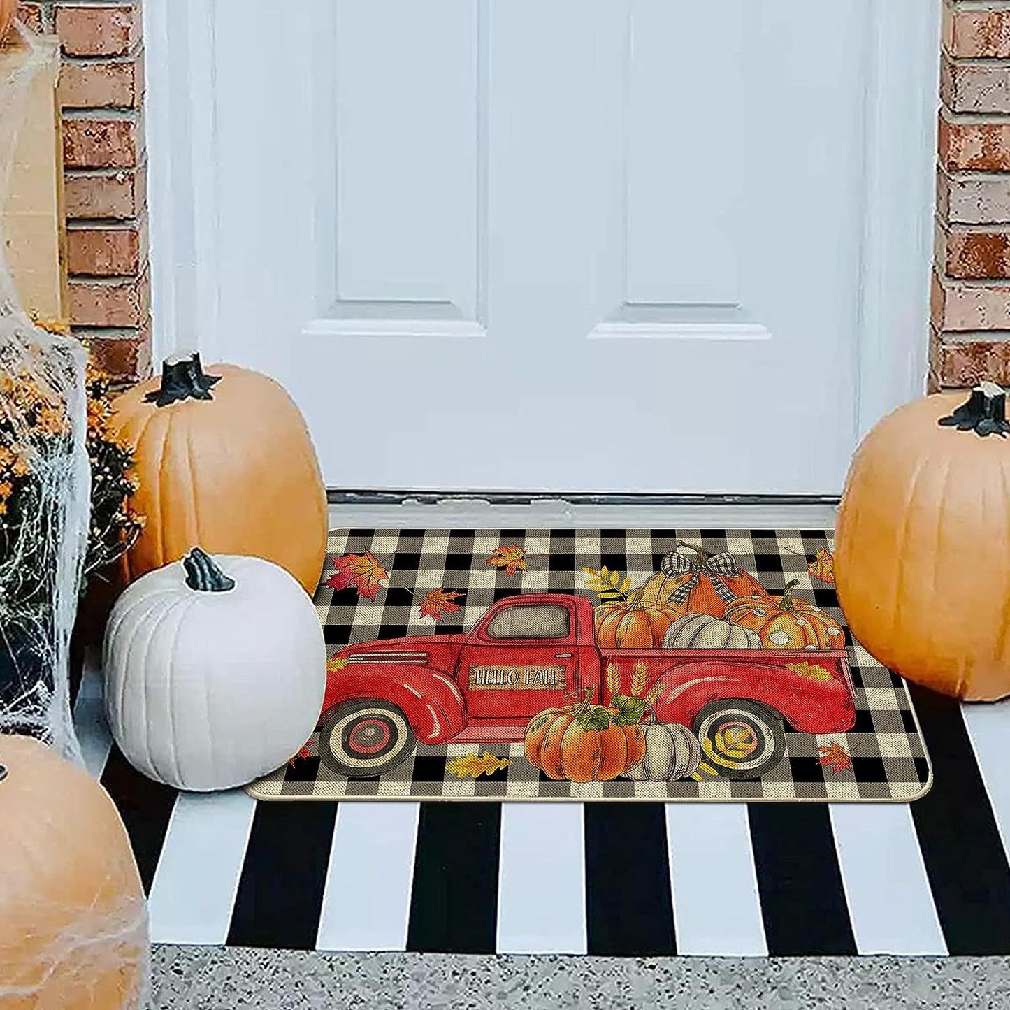 Country Striped Christmas Decorative Floor Mat