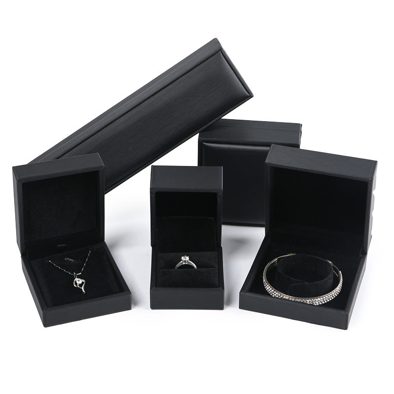 Brushed PU Leather Jewelry Box Ring Necklace Bracelet Earrings Box