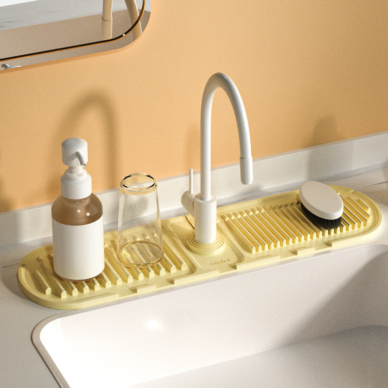 Heightened Slope Faucet Water Draining Pad