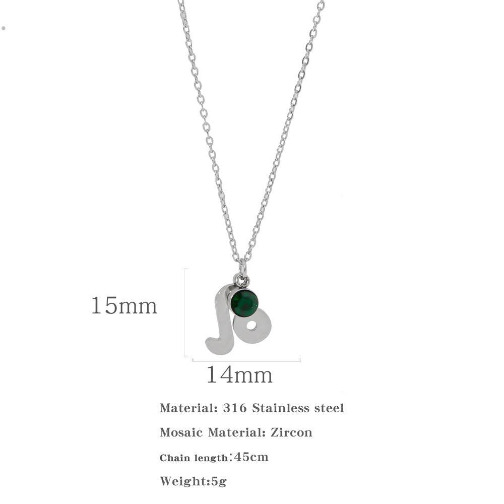 Necklace Stainless Steel Zircon Ornament - Here2Save