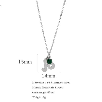 Necklace Stainless Steel Zircon Ornament - Here2Save
