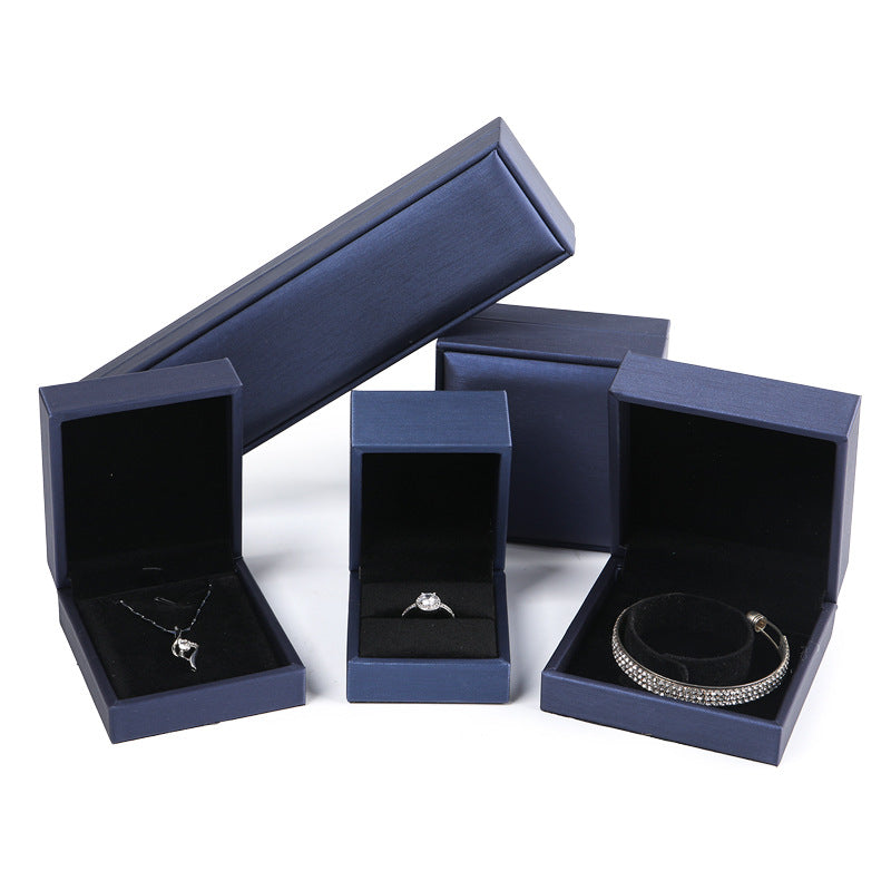 Brushed PU Leather Jewelry Box Ring Necklace Bracelet Earrings Box