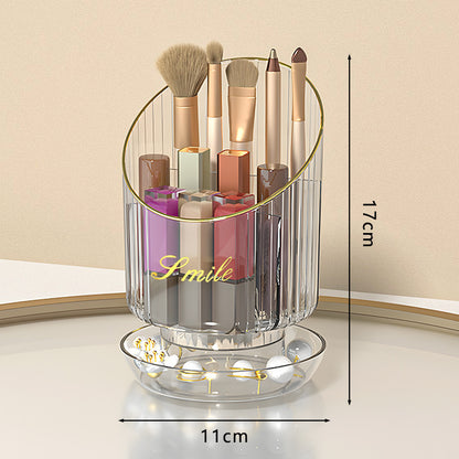 Large Capacity Rotating Cosmetic Brush Storage Container