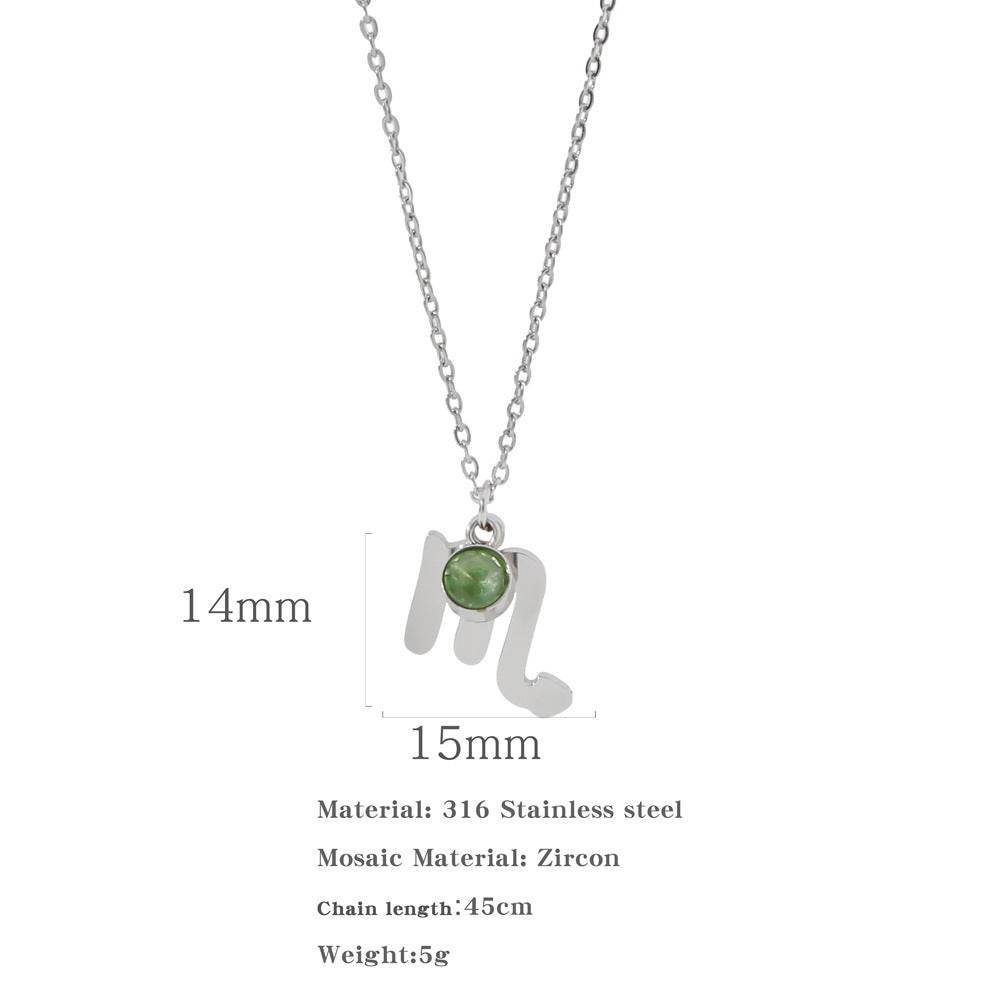 Necklace Stainless Steel Zircon Ornament - Here2Save