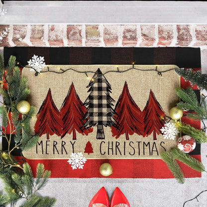 Country Striped Christmas Decorative Floor Mat