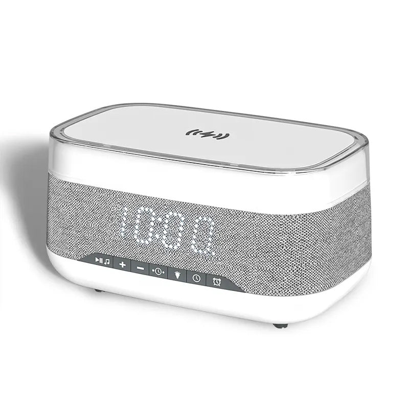 Intelligent Multifunctional Alarm Clock Bluetooth Speaker Wireless Charger Fast Charge Clock Atmosphere Night Light Home Decor - Here2Save