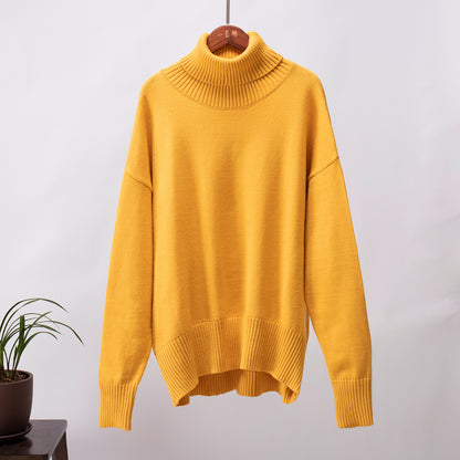 Women's Fashionable All-match Solid Color Turtleneck Sweater