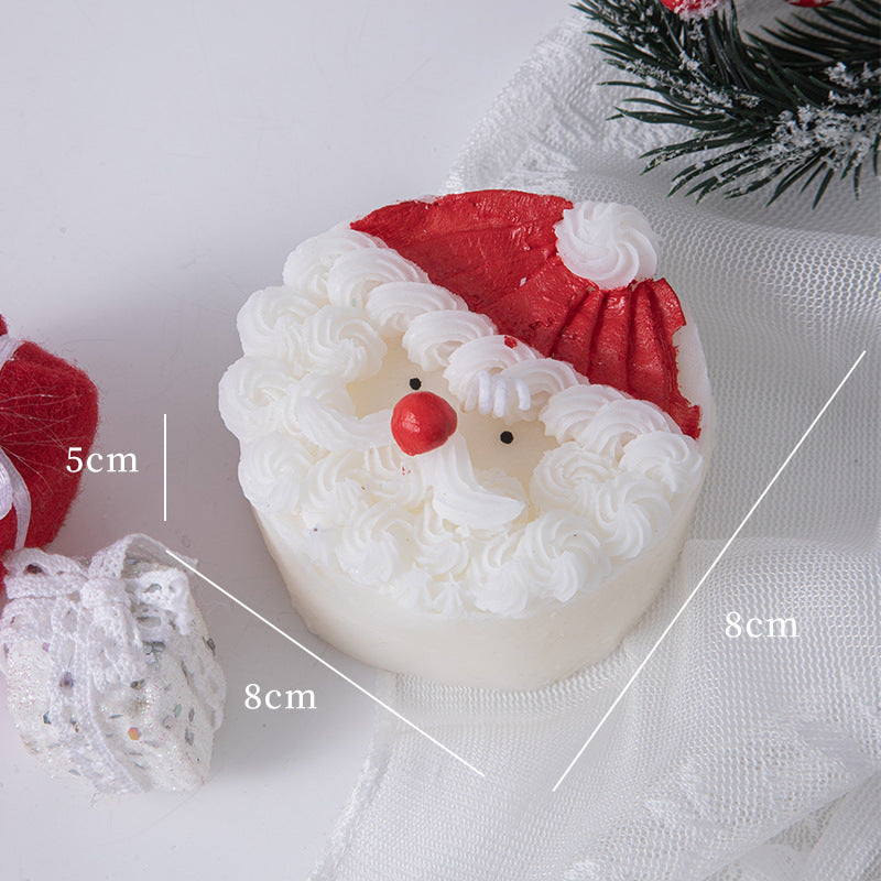 Vela decorativa para pastel de Papá Noel, aromaterapia, regalo de acompañamiento, vela de regalo hecha a mano con forma de regalo de Navidad