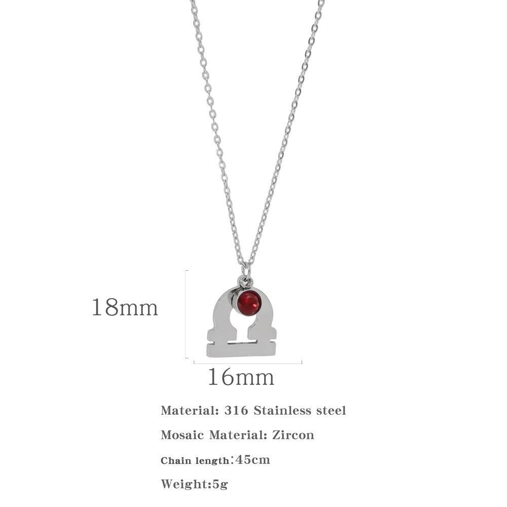 Necklace Stainless Steel Zircon Ornament - Here2Save