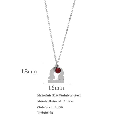 Necklace Stainless Steel Zircon Ornament - Here2Save