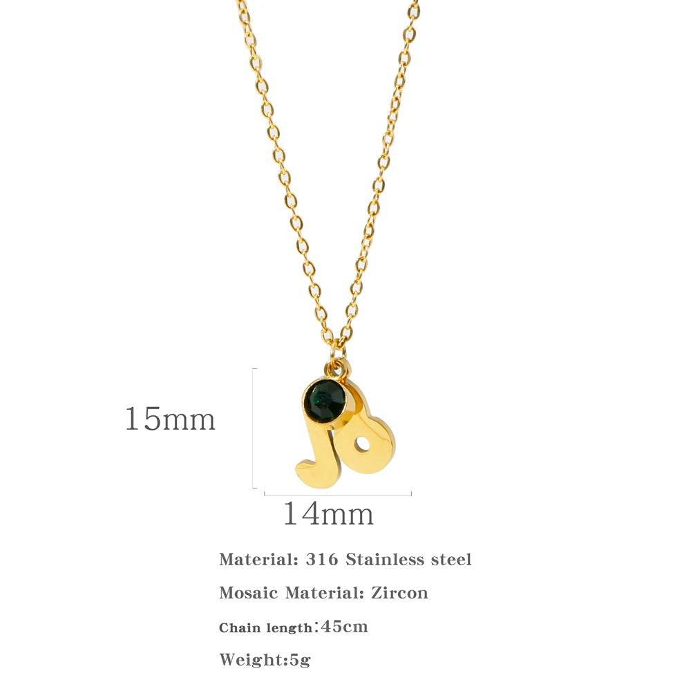 Necklace Stainless Steel Zircon Ornament - Here2Save