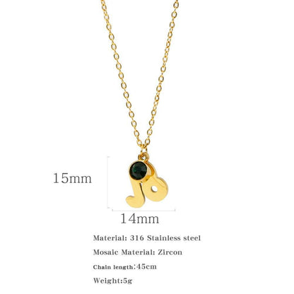Necklace Stainless Steel Zircon Ornament - Here2Save