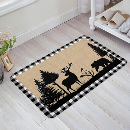 Country Striped Christmas Decorative Floor Mat