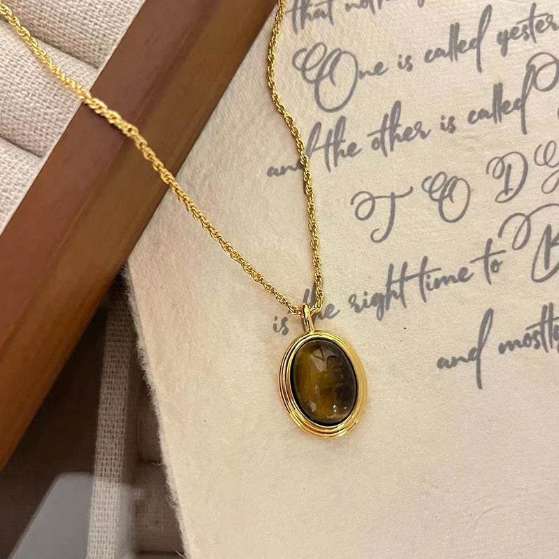 Tiger Eye Necklace Retro Minority - Here2Save