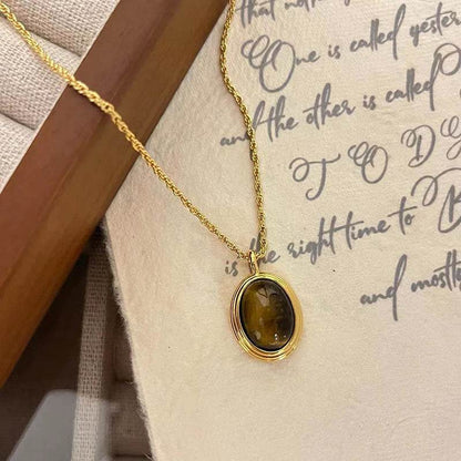 Tiger Eye Necklace Retro Minority - Here2Save