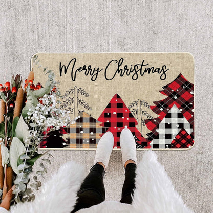 Country Striped Christmas Decorative Floor Mat