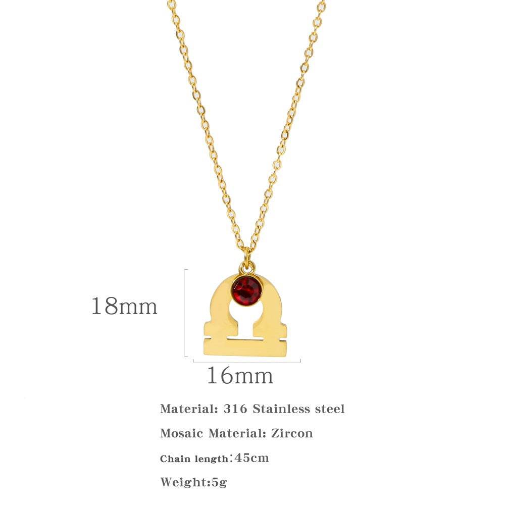 Necklace Stainless Steel Zircon Ornament - Here2Save