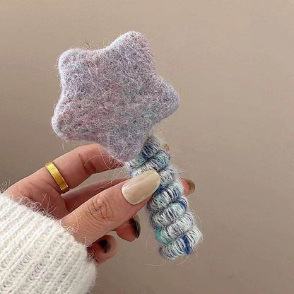 Plush Cute Braided Hair Phone Line Hair Ring Women - Here2Save