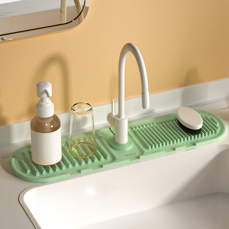 Heightened Slope Faucet Water Draining Pad