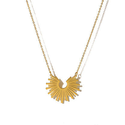 18K Titanium Steel Sunflower Necklace Women's Necklace