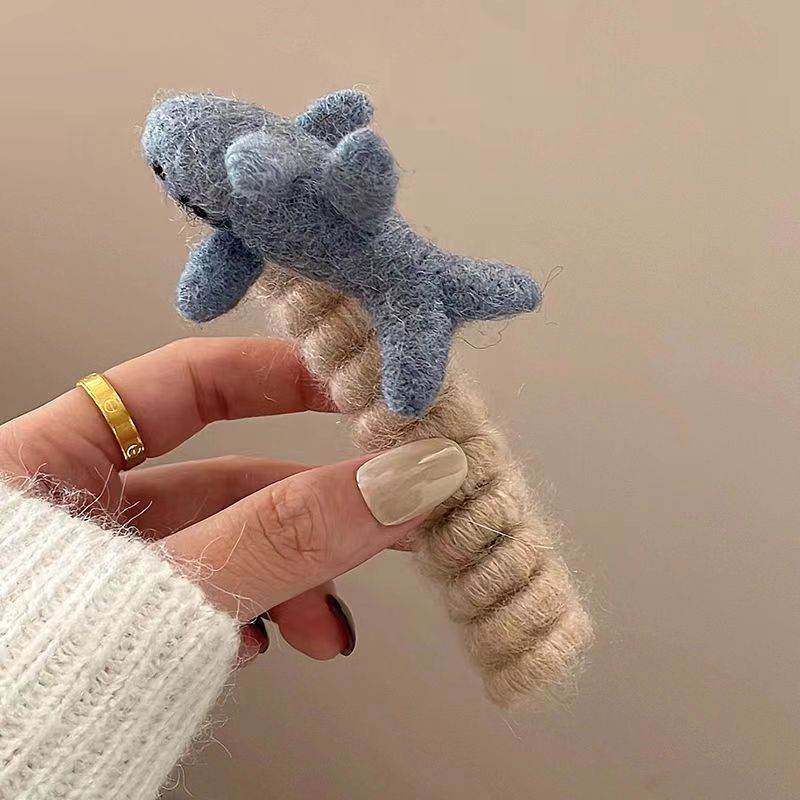 Plush Cute Braided Hair Phone Line Hair Ring Women - Here2Save