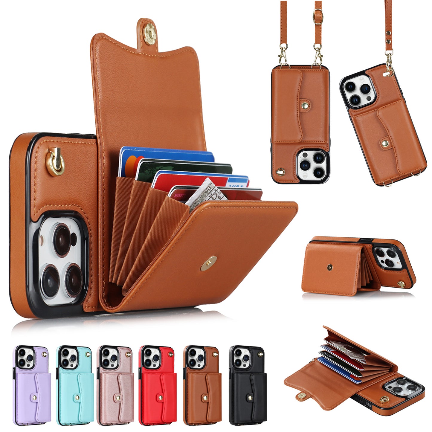 Crossbody Card Holder Phone Case Multi-function Card Holder