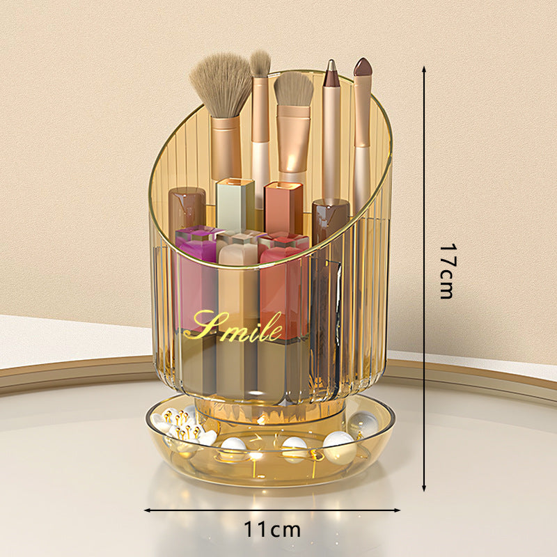 Large Capacity Rotating Cosmetic Brush Storage Container