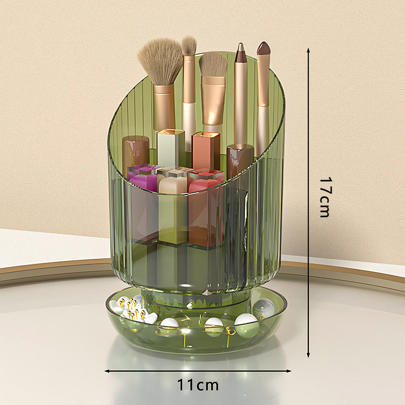 Large Capacity Rotating Cosmetic Brush Storage Container