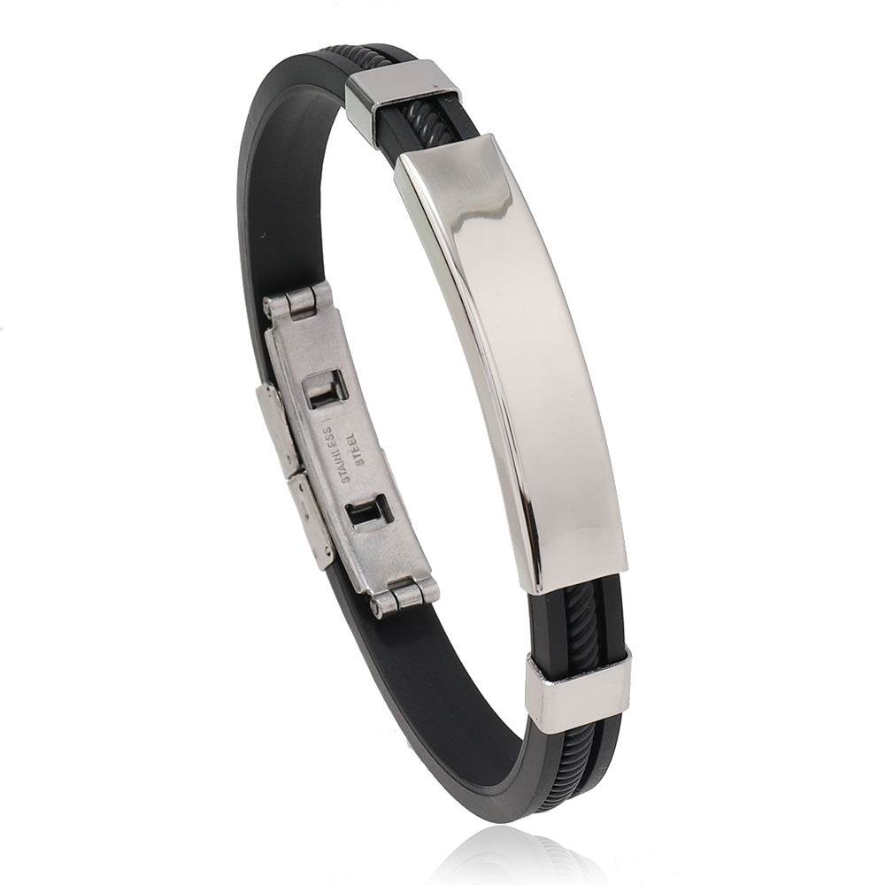 Titanium Steel Silicone Bracelet Stainless Steel - Here2Save