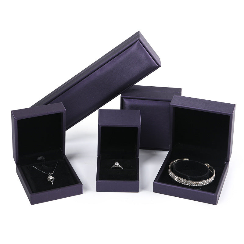 Brushed PU Leather Jewelry Box Ring Necklace Bracelet Earrings Box