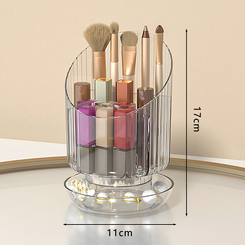 Large Capacity Rotating Cosmetic Brush Storage Container