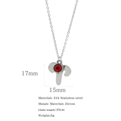 Necklace Stainless Steel Zircon Ornament - Here2Save