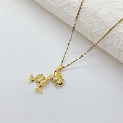 Fashion Trend Copper Gold-plated Micro-inlaid Clavicle Chain