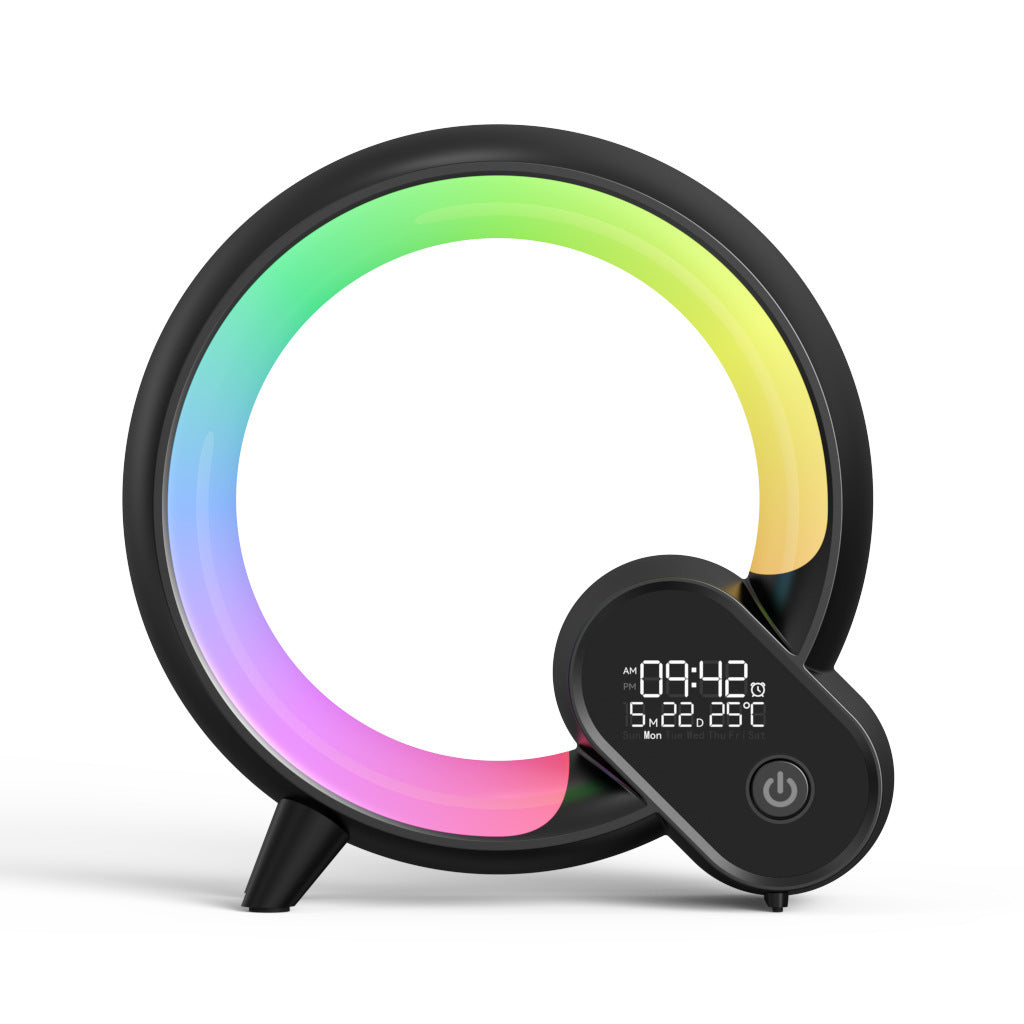 Creative Q Light Analog Sunrise Digital Display Alarm Clock Bluetooth Audio Intelligent Wake-up Q Colorful Atmosphere Light - Here2Save