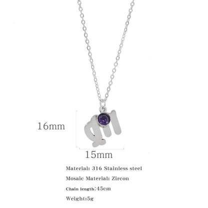 Necklace Stainless Steel Zircon Ornament - Here2Save