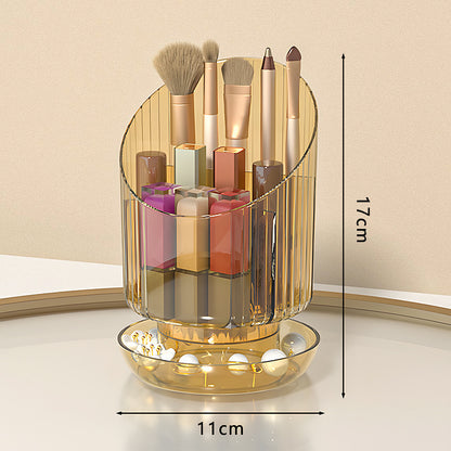 Large Capacity Rotating Cosmetic Brush Storage Container