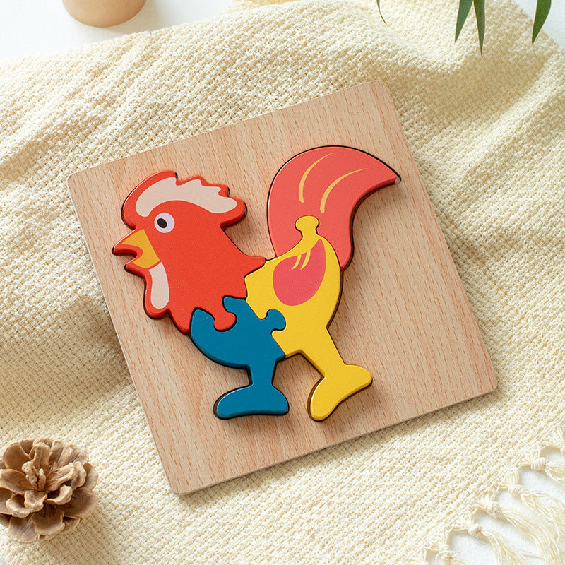 Wooden Toys Children's Educational Puzzle Stacker Game Building Blocks