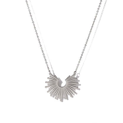 18K Titanium Steel Sunflower Necklace Women's Necklace