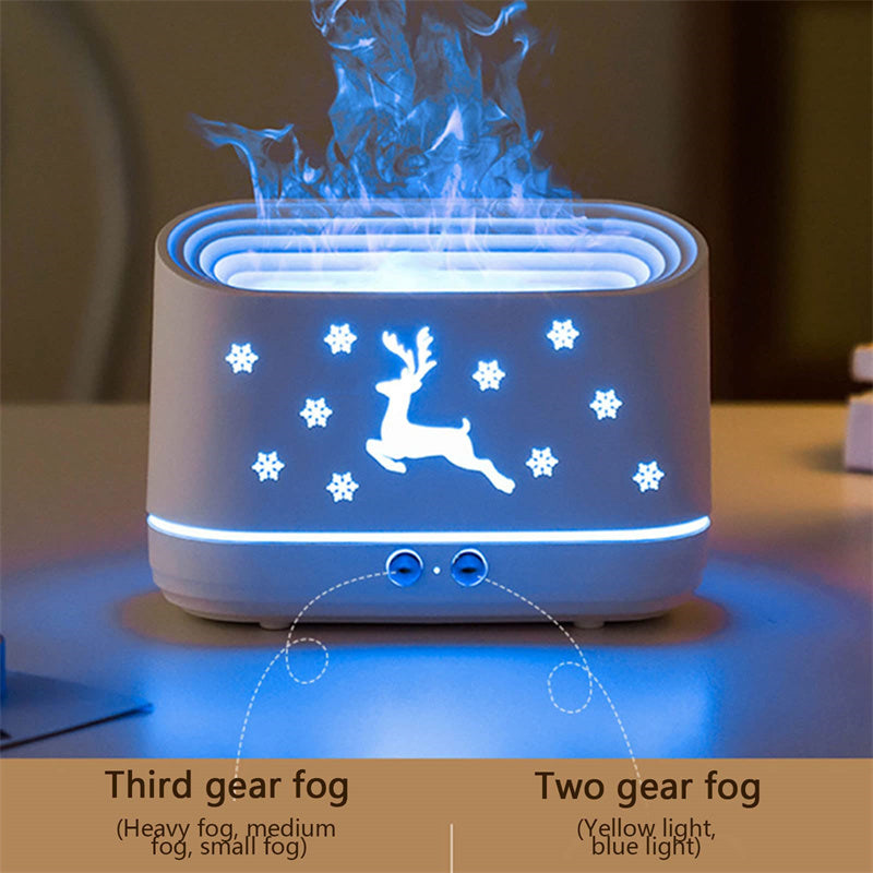 Elk Flame Humidifier Diffuser Mute Household Atmosphere Lamp Christmas Home Decorations - Here2Save