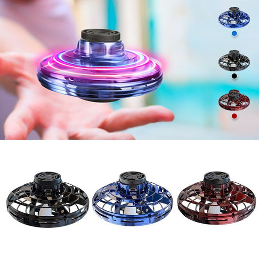 Mini Fingertip Gyro Interactive Decompression Toy Drone LED UFO Type Flying Helicopter Spinner Toy Kids - Here2Save