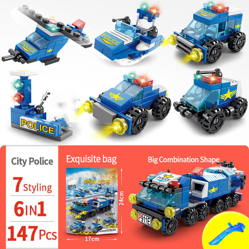 Toy Intelligence Small Particles Splicing Car Boy Assembling Building Blocks