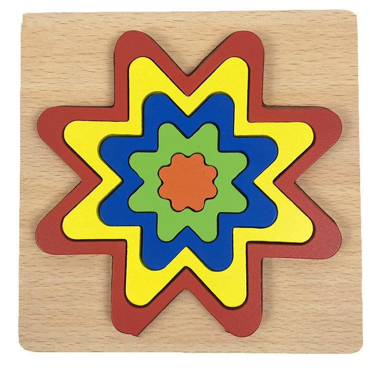 Children's Early Education Geometric Building Block Three-dimensional Puzzle