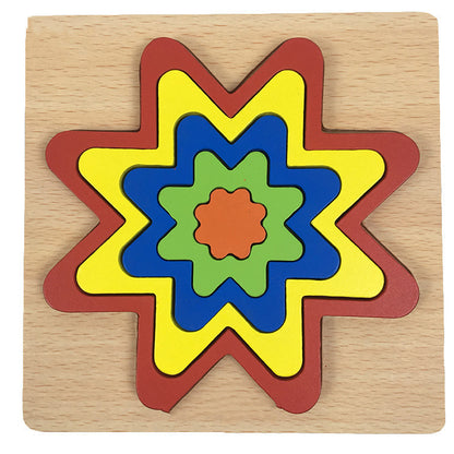 Children's Early Education Geometric Building Block Three-dimensional Puzzle